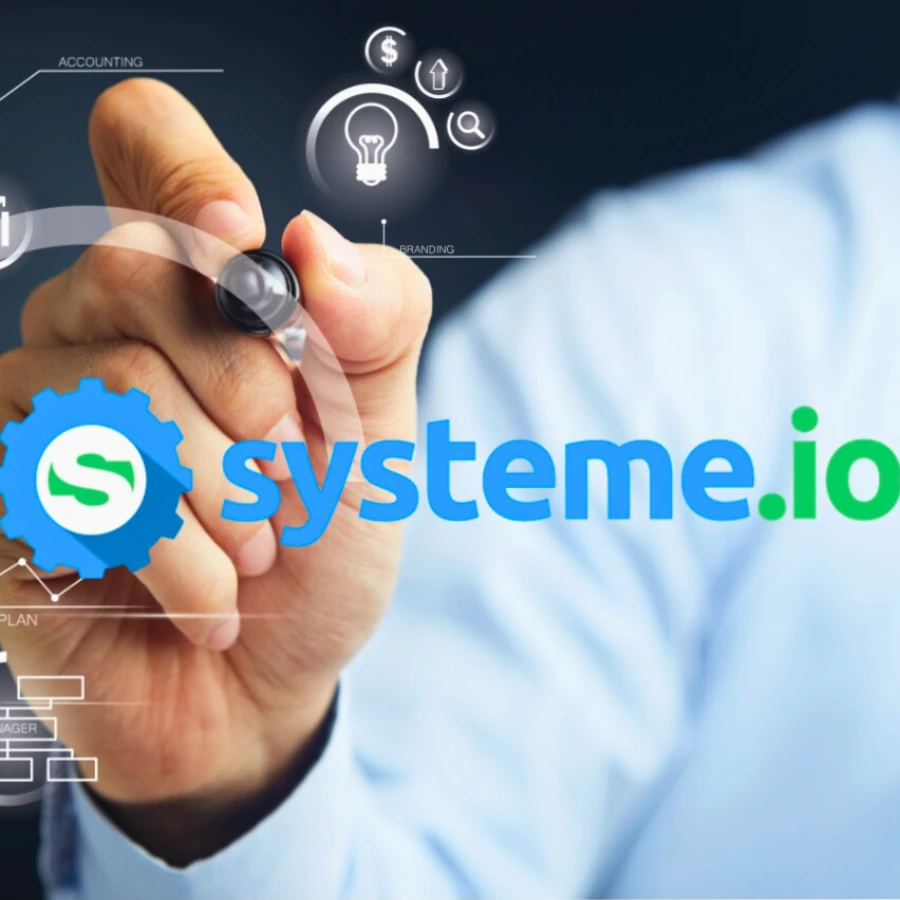 Systeme.io platform banner – all-in-one funnel builder